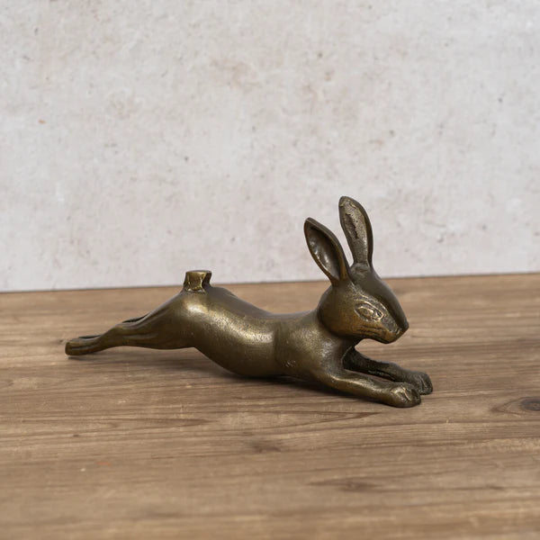 Creative Co-op Cast Aluminum Rabbit, Antique Brass Finish