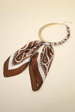 Load image into Gallery viewer, Scarf Choker - Abstract Fabric Scarf Double Bubble Chain Necklace