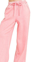 Load image into Gallery viewer, Acid Wash Fleece Palazzo Pant With Pockets