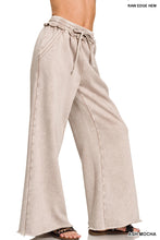 Load image into Gallery viewer, Acid Wash Fleece Palazzo Pant With Pockets