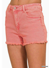 Load image into Gallery viewer, Acid Washed Frayed Cutoff Hem Shorts