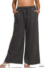 Load image into Gallery viewer, Acid Wash Fleece Palazzo Pant With Pockets