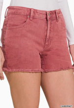 Load image into Gallery viewer, Acid Washed Frayed Cutoff Hem Shorts