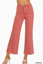 Load image into Gallery viewer, Acid Washed Frayed Cutoff Hem Straight Wide Pants