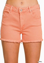 Load image into Gallery viewer, Acid Washed Frayed Cutoff Hem Shorts