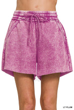 Load image into Gallery viewer, Acid Wash Fleece Drawstring Shorts With Pockets