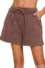 Load image into Gallery viewer, Acid Wash Fleece Drawstring Shorts With Pockets