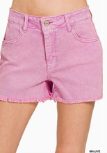 Load image into Gallery viewer, Acid Washed Frayed Cutoff Hem Shorts