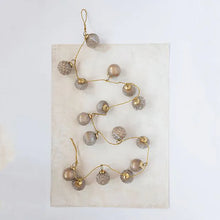 Load image into Gallery viewer, Embossed Marbled Mercury Glass Ornament Garland