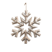 Load image into Gallery viewer, WHITEWASHED SNOWFLAKE ORNAMENT
