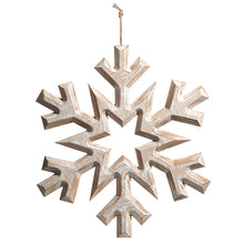 Load image into Gallery viewer, WHITEWASHED SNOWFLAKE ORNAMENT
