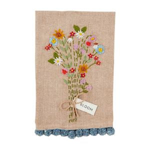 Floral Embroidery Pom Towel