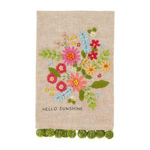 Load image into Gallery viewer, Floral Embroidery Pom Towel
