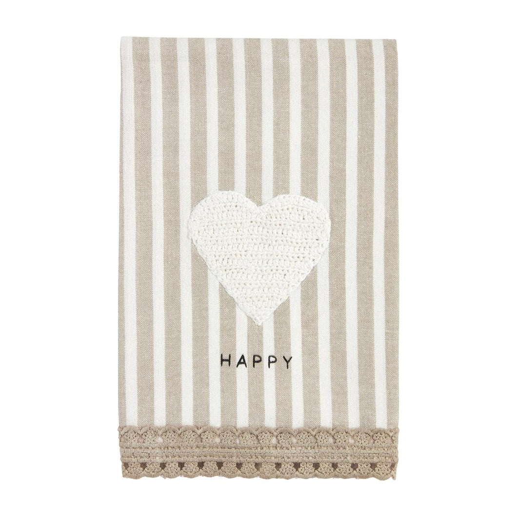 Happy Crochet Trim Towel