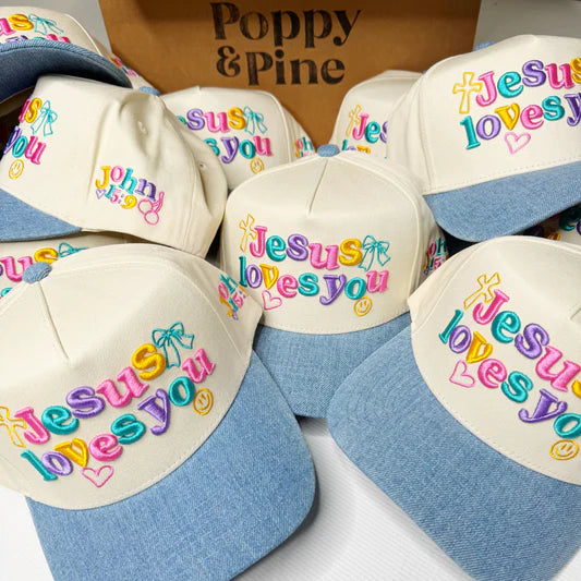Jesus Loves You Denim Hat