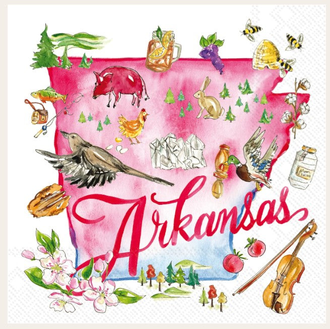 Arkansas State Collection Cocktail Napkin
