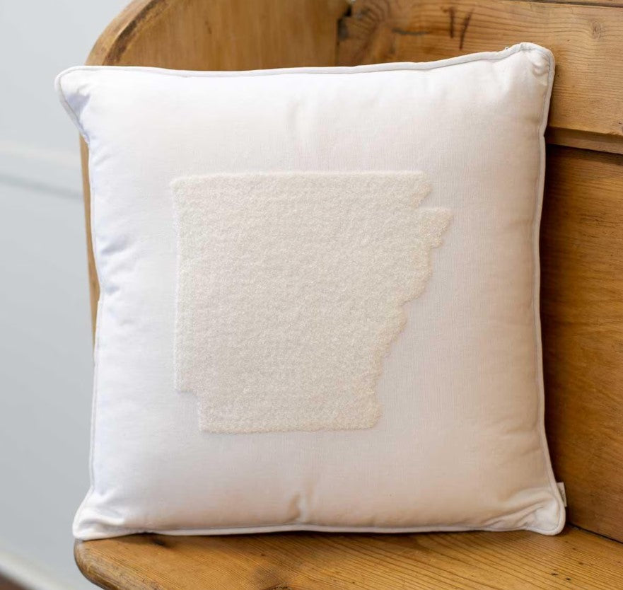 Arkansas Embroidered Pillow