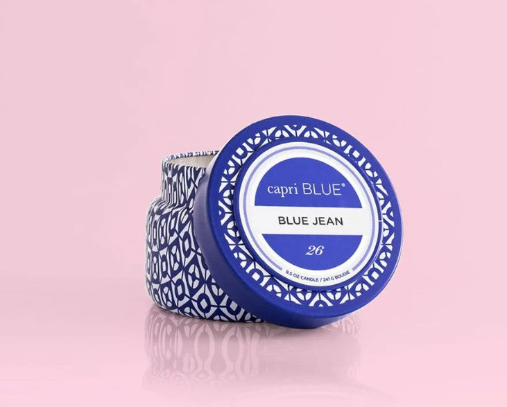 Blue Jean Printed Travel Tin Candle, 8.5oz