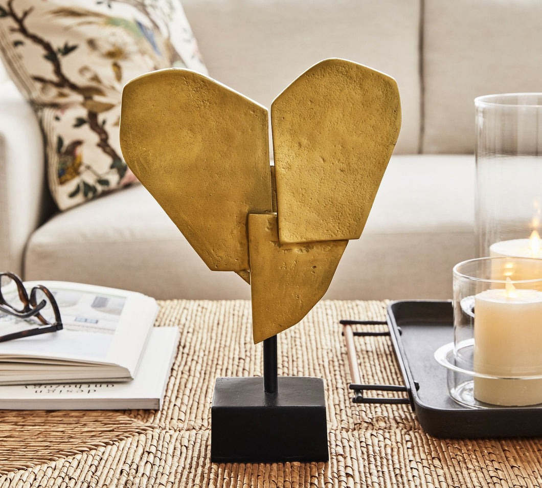 Brass Heart On Stand