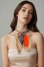 Load image into Gallery viewer, Scarf Choker - Abstract Fabric Scarf Double Bubble Chain Necklace
