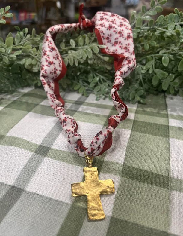 Hammered Cross Necklace
