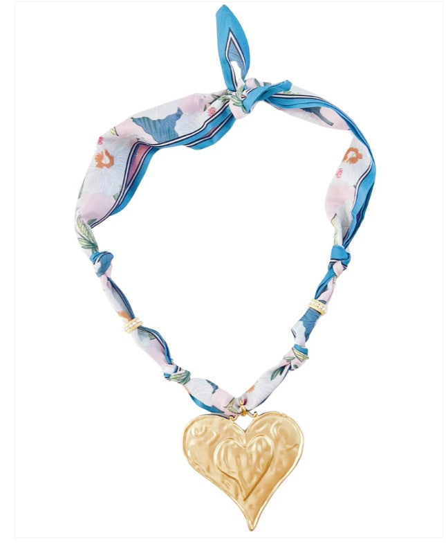 Large Hammered Heart Necklace