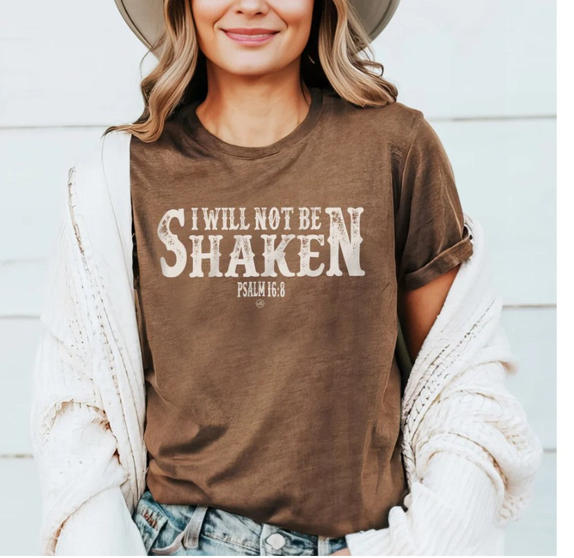 I Will Not Be Shaken Christian Tee