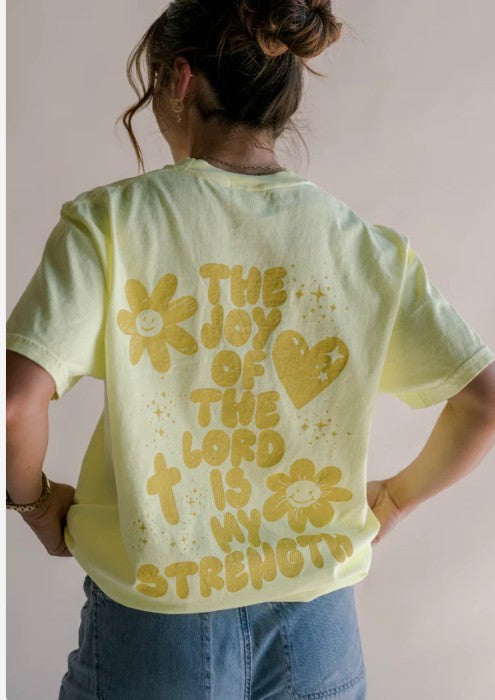 Jesus Is Joy Tee - Neon Yellow