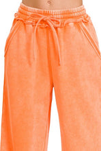 Load image into Gallery viewer, Acid Wash Fleece Palazzo Pant With Pockets
