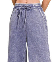 Load image into Gallery viewer, Acid Wash Fleece Palazzo Pant With Pockets
