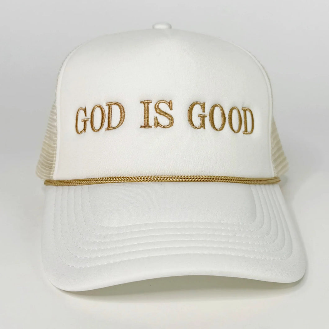 God is Good Trucker Hat, Ivory