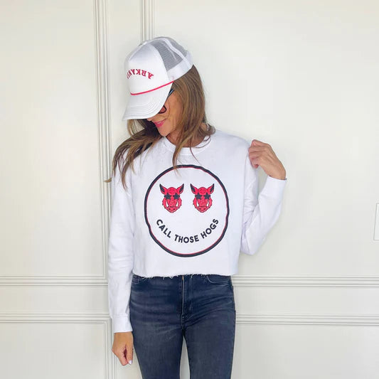Pig Smiley Cropped Sweatshirt