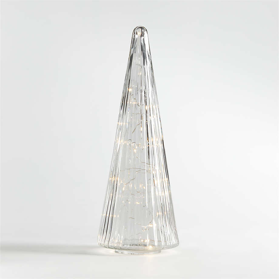 Ribbed Clear Glass Christmas Tree