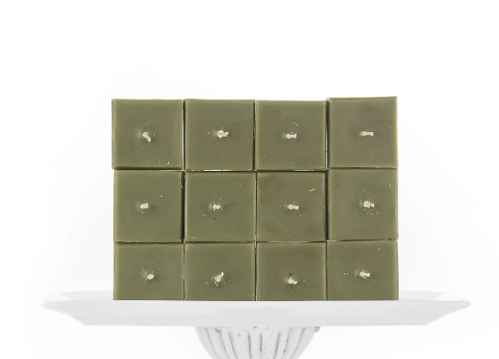 Lime Zesty Sage Square Votive Candle