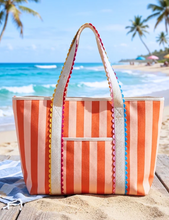 Load image into Gallery viewer, Striped Canvas Tote
