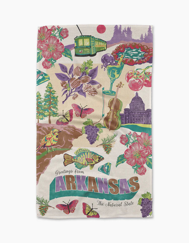 Greetings From Arkansas Tea Towel
