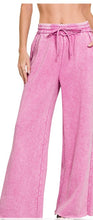 Load image into Gallery viewer, Acid Wash Fleece Palazzo Pant With Pockets
