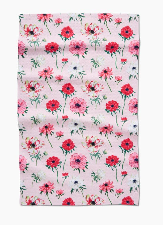 Anemone Garden Flowers kitchen Tea Towel