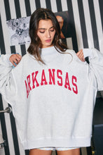 Load image into Gallery viewer, 'Arkansas &amp; AR' Reversible Mock Neck Sweatshirt | Heather Grey
