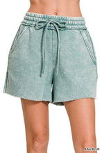 Load image into Gallery viewer, Acid Wash Fleece Drawstring Shorts With Pockets
