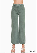 Load image into Gallery viewer, Acid Washed Frayed Cutoff Hem Straight Wide Pants
