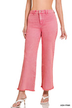 Load image into Gallery viewer, Acid Washed Frayed Cutoff Hem Straight Wide Pants

