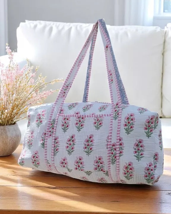 Atlas Pink Floral Duffle Bag