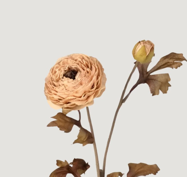 Autumn Taupe Artificial Ranunculus Flower - 24