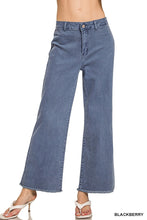 Load image into Gallery viewer, Acid Washed Frayed Cutoff Hem Straight Wide Pants
