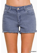 Load image into Gallery viewer, Acid Washed Frayed Cutoff Hem Shorts
