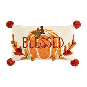 Blessed Pumpkin Hooked Pillow