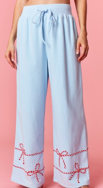 Twist Bow Cord With Waist Tie Detail Sweatpants