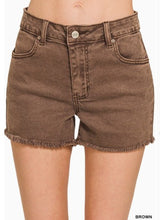 Load image into Gallery viewer, Acid Washed Frayed Cutoff Hem Shorts
