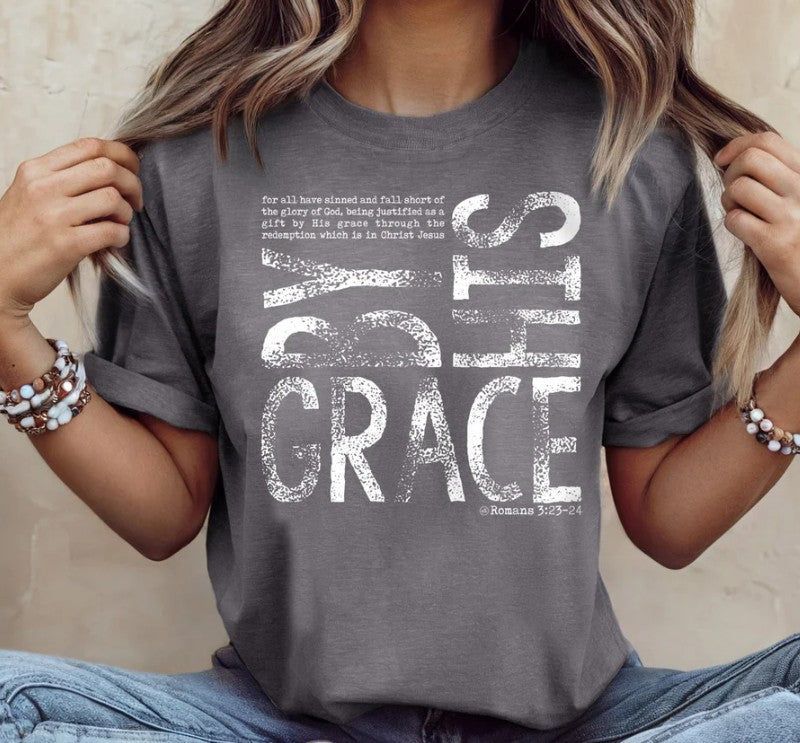 By His Grace Christian Tee
